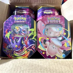 Pokemon Mega Moonlit Tin Mega Clefable & Gengar (Set of 2 Tins) Factory Sealed - Image 1