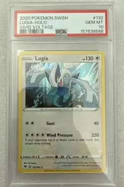 2020 Pokemon SwSh Lugia HOLO #132 Vivid Voltage PSA 10 Gem 💎 MINT - Image 1