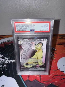 2025 Pokemon DRI EN Destined Rivals Rocket’s Persian ex Ultra Rare #219 PSA 10 - Image 1