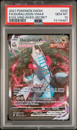 2021 Pokemon Evolving Skies Duraludon VMAX 220/203 FA Alternative Artwork PSA 10 - Image 1
