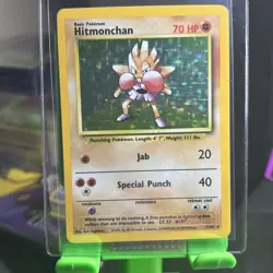 Hitmonchan - 7/102 Base Set Unlimited Holo Rare Pokemon - NM - Image 2