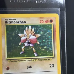 Hitmonchan - 7/102 Base Set Unlimited Holo Rare Pokemon - NM - Image 4