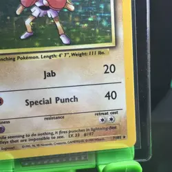 Hitmonchan - 7/102 Base Set Unlimited Holo Rare Pokemon - NM - Image 5