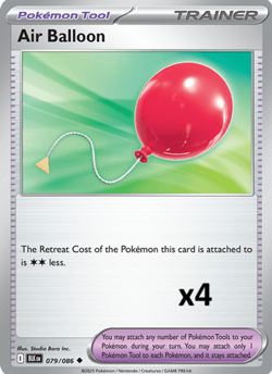 Pokemon TCG-Air Balloon x4 Playset Black Bolt 079/086 NM - Image 1