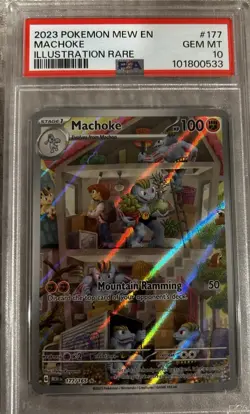 2023 Pokemon TCG Machoke 177/165 SV 151 Illustration Rare Holo PSA 10 - Image 1