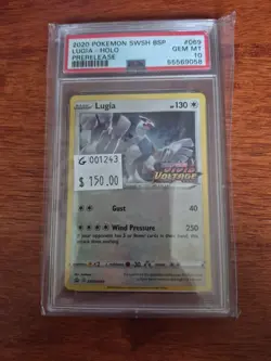 2020 Pokemon SWSH BSP Lugia Holo Prerelease #069 PSA 10 GM G001243 - Image 1