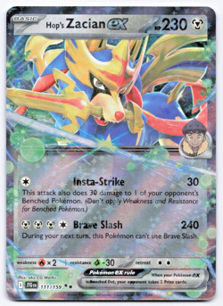 Pokemon TCG Hop's Zacian ex 111/159 Journey Together NM - Image 1