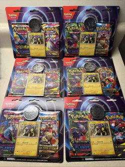 Pokemon TCG Phantasmal Flames / Mega Evolution 2 Pack Blister Set of 6 Sealed - Image 1