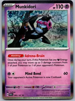 MUNKIDORI 095/167 R TWILIGHT MASQUERADE POKEMON HOLO NM/M - Image 1