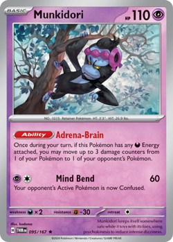 MUNKIDORI 095/167 R TWILIGHT MASQUERADE POKEMON HOLO NM/M - Image 3