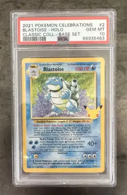 ~~~ Pokemon TCG - GEM Mint BLASTOISE #2/102 Celebrations - PSA 10 ~~~ - Image 1