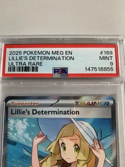 Lillie's Determination 2025 Pokemon Mega Evolution #169 Ultra Rare PSA 9 - Image 2