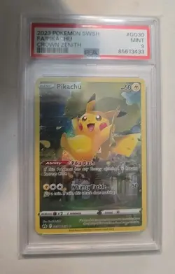2023 POKEMON SWORD AND SHIELD CROWN ZENITH #GG30 FA/PIKACHU CROWN ZENITH PSA 9!! - Image 1