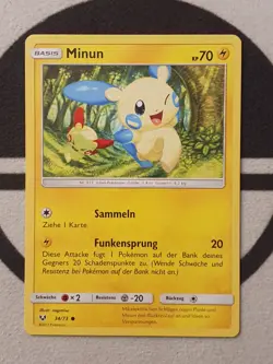 Minun 34/73 Schimmernde Legenden Set Pokemon Karte Deutsch Pokemon Original NM - Image 3