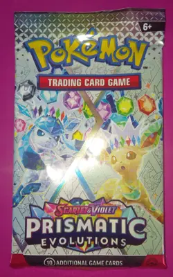 Pokemon EMPTY Prismatic Evolutions Scarlet & Violet Booster Pack, NO CARDS - Image 1