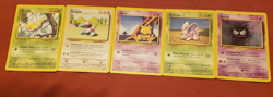 LP Pokemon TCG Base Set Lot 6 Cards dugtrio porygon weedle ghastly nidoran abra - Image 1
