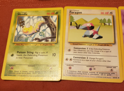 LP Pokemon TCG Base Set Lot 6 Cards dugtrio porygon weedle ghastly nidoran abra - Image 2