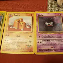 LP Pokemon TCG Base Set Lot 6 Cards dugtrio porygon weedle ghastly nidoran abra - Image 4