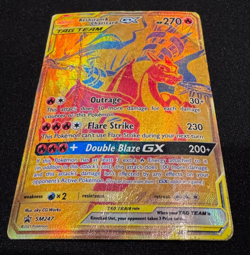 Pokemon TCG Reshiram & Charizard GX SM247 Holo Card heavily played hp - Image 3