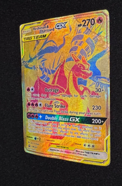 Pokemon TCG Reshiram & Charizard GX SM247 Holo Card heavily played hp - Image 4