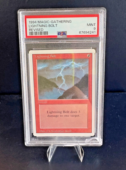 PSA 9 Lightning Bolt - Magic The Gathering Revised 1994 - Image 1