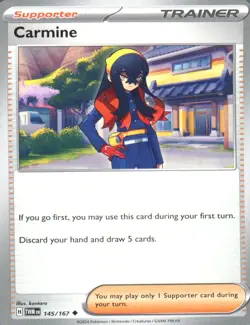Carmine 145/167 Uncommon Twilight Masquerade Pokemon Near Mint - Image 1