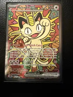 Meowth ex 121/088 SIR Perfect Order Near Mint Pokemon Card ME03 FRESH OUT PACK!! - Image 1