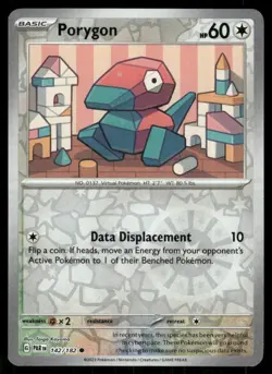 Porygon 142/182 Common Paradox Rift Pokemon Reverse Holo Near Mint - Image 1