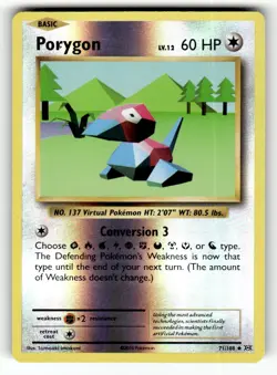 Porygon 71/108 Uncommon Evolutions Reverse Holo Pokemon Lightly Played - Image 1