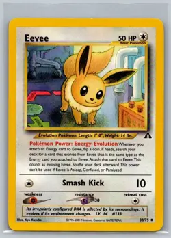 Eevee 38/75 Uncommon Neo Discovery Pokemon Unlimited Lightly Played - Image 1