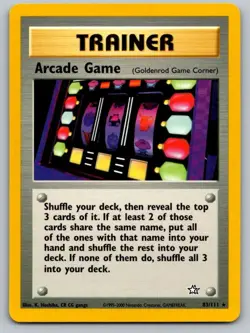 Arcade Game 83/111 Rare Neo Genesis Pokemon Unlimited Lightly Played - Image 1