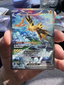 Zapdos EX 202/165 Scarlet & Violet 151 Special Illustration Rare Pokemon TCG NM - Image 1