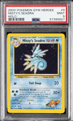 2000 POKEMON GYM HEROES HOLO #9 MISTY'S SEADRA PSA 9 - Image 1