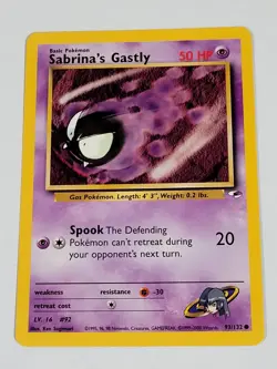 2000 Pokemon Gym Heroes - Sabrina's Gastly Common 93/132 - NM - Image 1