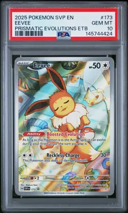 Pokemon Eevee 173 Prismatic Evolutions ETB Black Star Promo Gem Mint PSA 10 - Image 1