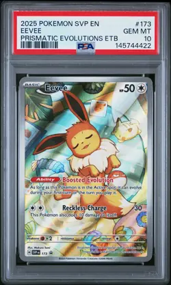 Pokemon Eevee 173 Prismatic Evolutions ETB Black Star Promo Gem Mint PSA 10 - Image 1