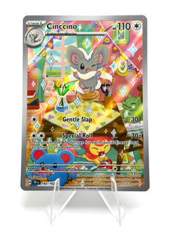 Pokemon Cinccino Illustration Rare Scarlet & Violet: Temporal Forces 183/162 - Image 1