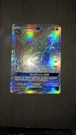 Pokemon Gyarados GX TCG Full Art Rainbow Secret Rare 112/111 Crimson Invasion - Image 1