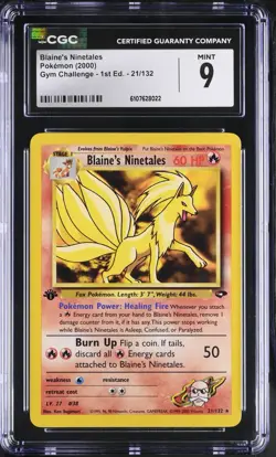 CGC 9 - Blaine's Ninetales [1st Edition] #21 Pokemon Gym Challenge - Image 1