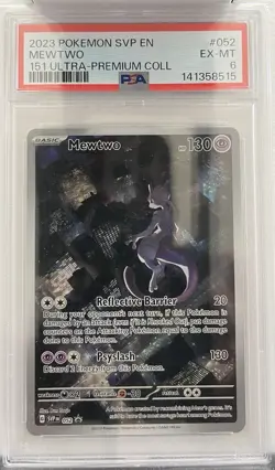 2023 POKEMON SVP PROMO 151 ULTRA-PREMIUM COLLECTION #052 MEWTWO PSA 6 - Image 1