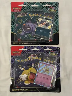 Pokemon Paldean Fates Tech Sticker Collection Lot of 2 Maschiff, Greavard Sealed - Image 1