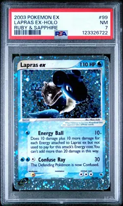 2003 Pokemon ex Ruby & Sapphire LAPRAS EX Ultra Rare PSA 7 Near Mint #77 - Image 1