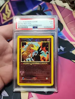 Swirl POKEMON 2001 Game Movie Promo ENTEI Reverse Foil 34 PSA 5 RARE Double Holo - Image 4