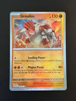 Pokemon TCG Groudon 049/131 Prismatic Evolutions Master Ball Reverse Holo Rare - Image 1