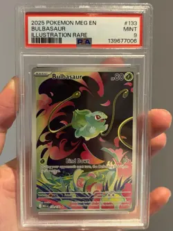 Pokemon 2025 Bulbasaur 133/132 Illustration Rare Mega Evolution PSA 9 - Image 1