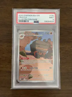 2025 POKEMON BLK EN BLACK BOLT ILLUSTRATION RARE #130 CRUSTLE PSA 9 - Image 1