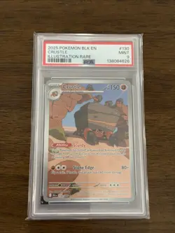 2025 POKEMON BLK EN BLACK BOLT ILLUSTRATION RARE #130 CRUSTLE PSA 9 - Image 2