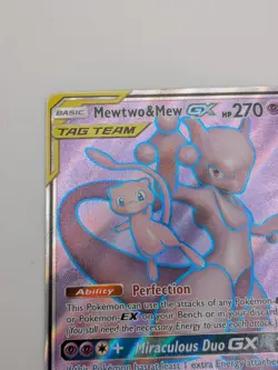 Mewtwo & Mew GX - 222/236 - Pokemon Unified Minds Sun & Moon Full Art Card MP - Image 3
