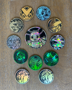 Lot of 12x Official Pokemon TCG Coins including 1 large coin - Image 1