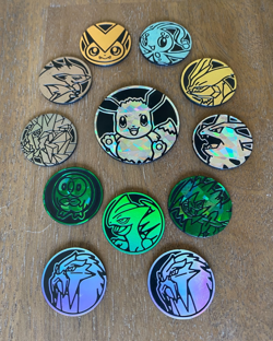 Lot of 12x Official Pokemon TCG Coins including 1 large coin - Image 2